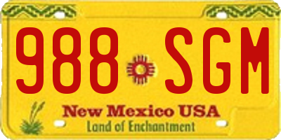 NM license plate 988SGM