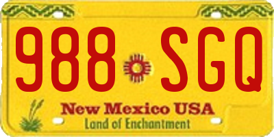 NM license plate 988SGQ