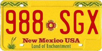 NM license plate 988SGX