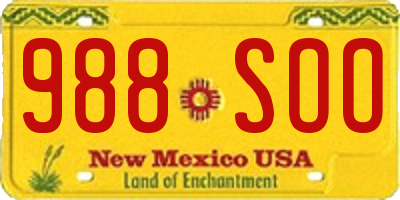 NM license plate 988SOO