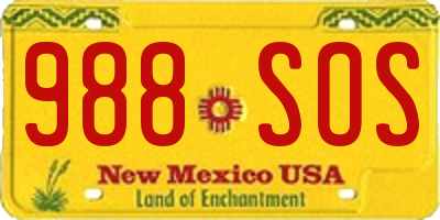 NM license plate 988SOS