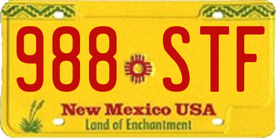 NM license plate 988STF