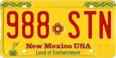 NM license plate 988STN