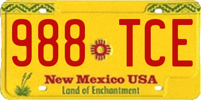 NM license plate 988TCE