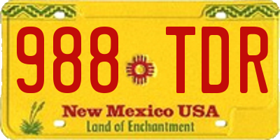 NM license plate 988TDR
