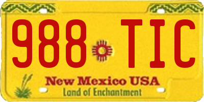 NM license plate 988TIC