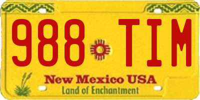 NM license plate 988TIM
