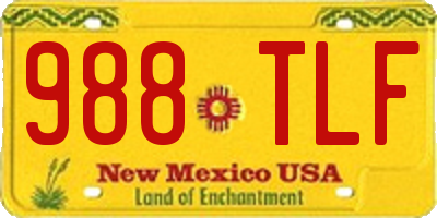 NM license plate 988TLF