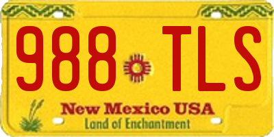 NM license plate 988TLS
