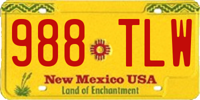 NM license plate 988TLW