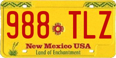 NM license plate 988TLZ