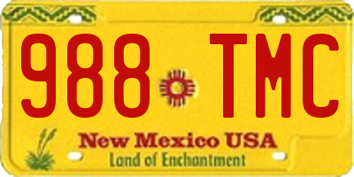 NM license plate 988TMC