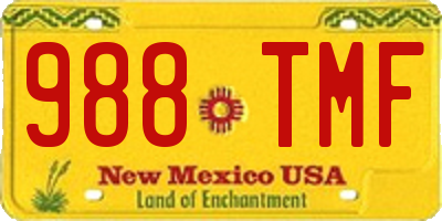 NM license plate 988TMF
