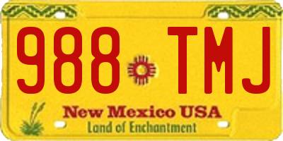 NM license plate 988TMJ