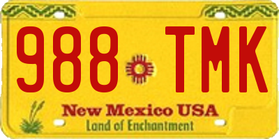 NM license plate 988TMK