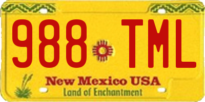 NM license plate 988TML