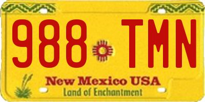 NM license plate 988TMN