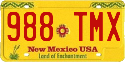 NM license plate 988TMX