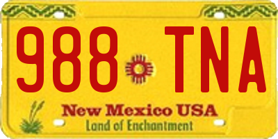 NM license plate 988TNA