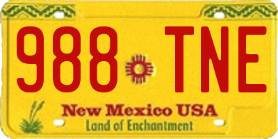 NM license plate 988TNE