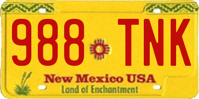 NM license plate 988TNK