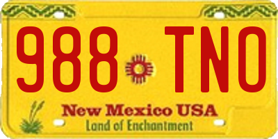 NM license plate 988TNO