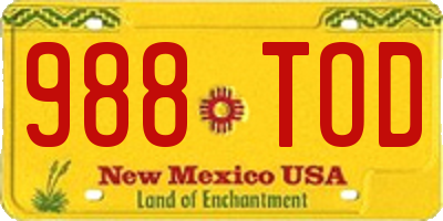 NM license plate 988TOD