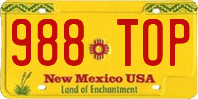 NM license plate 988TOP