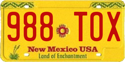 NM license plate 988TOX