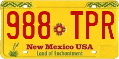 NM license plate 988TPR