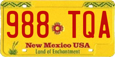 NM license plate 988TQA