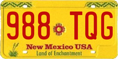 NM license plate 988TQG