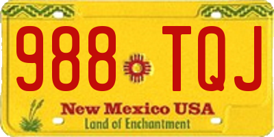 NM license plate 988TQJ