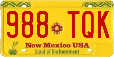 NM license plate 988TQK