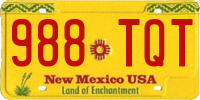NM license plate 988TQT