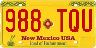 NM license plate 988TQU