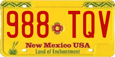 NM license plate 988TQV