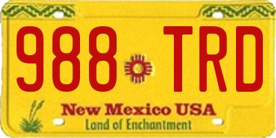 NM license plate 988TRD