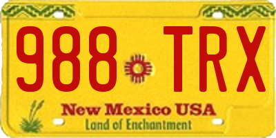 NM license plate 988TRX