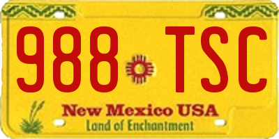 NM license plate 988TSC