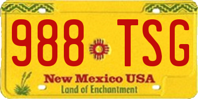 NM license plate 988TSG