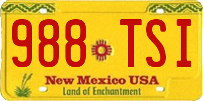NM license plate 988TSI