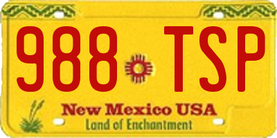 NM license plate 988TSP