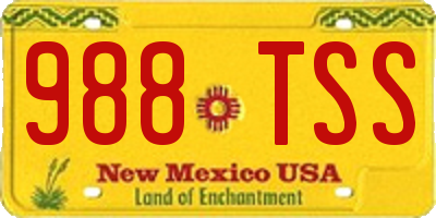 NM license plate 988TSS