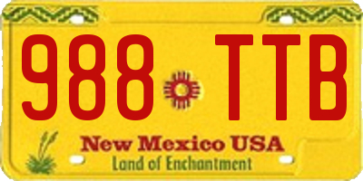 NM license plate 988TTB