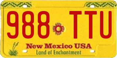 NM license plate 988TTU