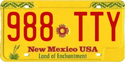 NM license plate 988TTY