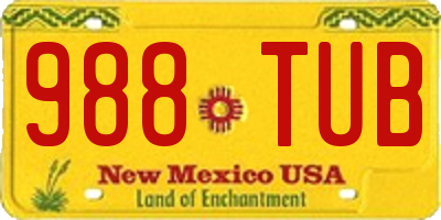 NM license plate 988TUB