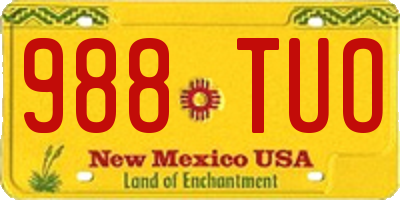 NM license plate 988TUO