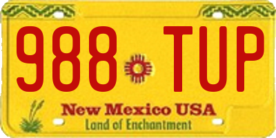 NM license plate 988TUP